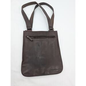 Fossil Shoulder Bag Brown Leather Slim Polyester Sides Closet Staple Career